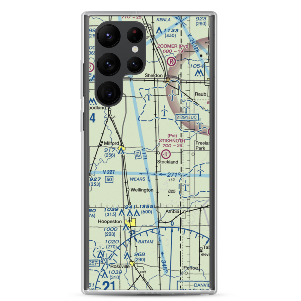Wichman Airport (96LL) VFR Sectional Samsung Case Samsung Galaxy S22 Ultra model shown