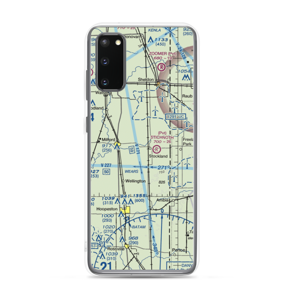 Wichman Airport (96LL) VFR Sectional Samsung Case Samsung Galaxy S20 model shown