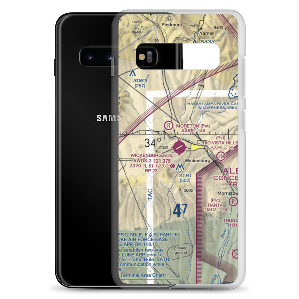 Wickenburg Municipal Airport (E25) VFR Sectional Samsung Case Samsung Galaxy S10+ model shown