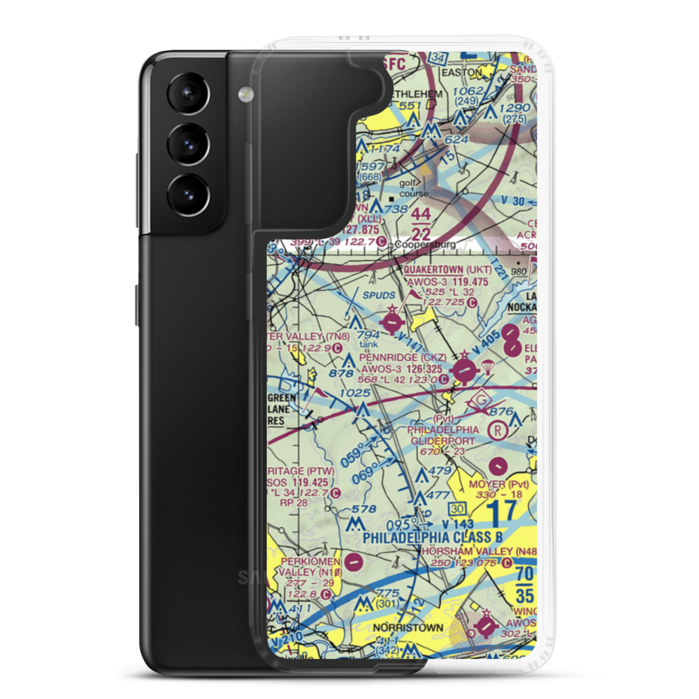 Wicker & Wings Aerodrome (1PS9) VFR Sectional Samsung Case Samsung Galaxy S21 Plus model shown