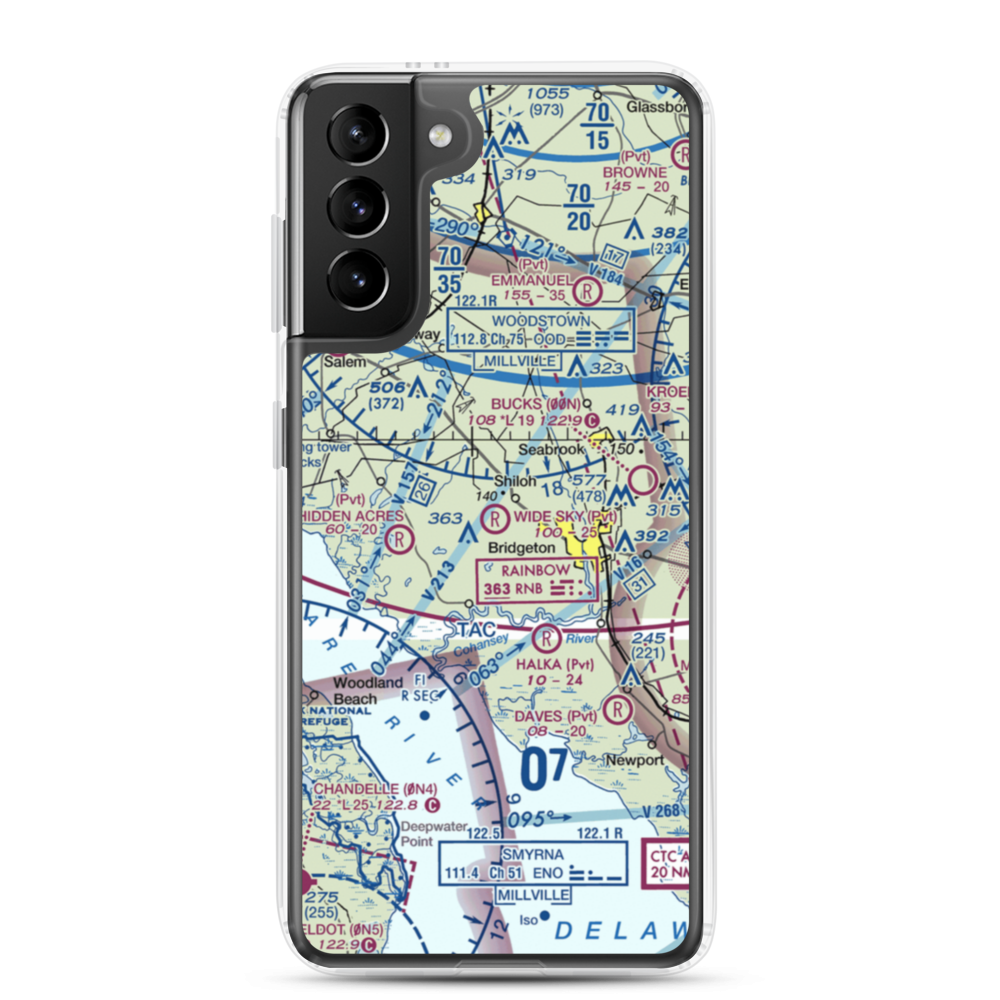 Wide Sky Airpark (JY31) VFR Sectional Samsung Case Samsung Galaxy S21 Plus model shown