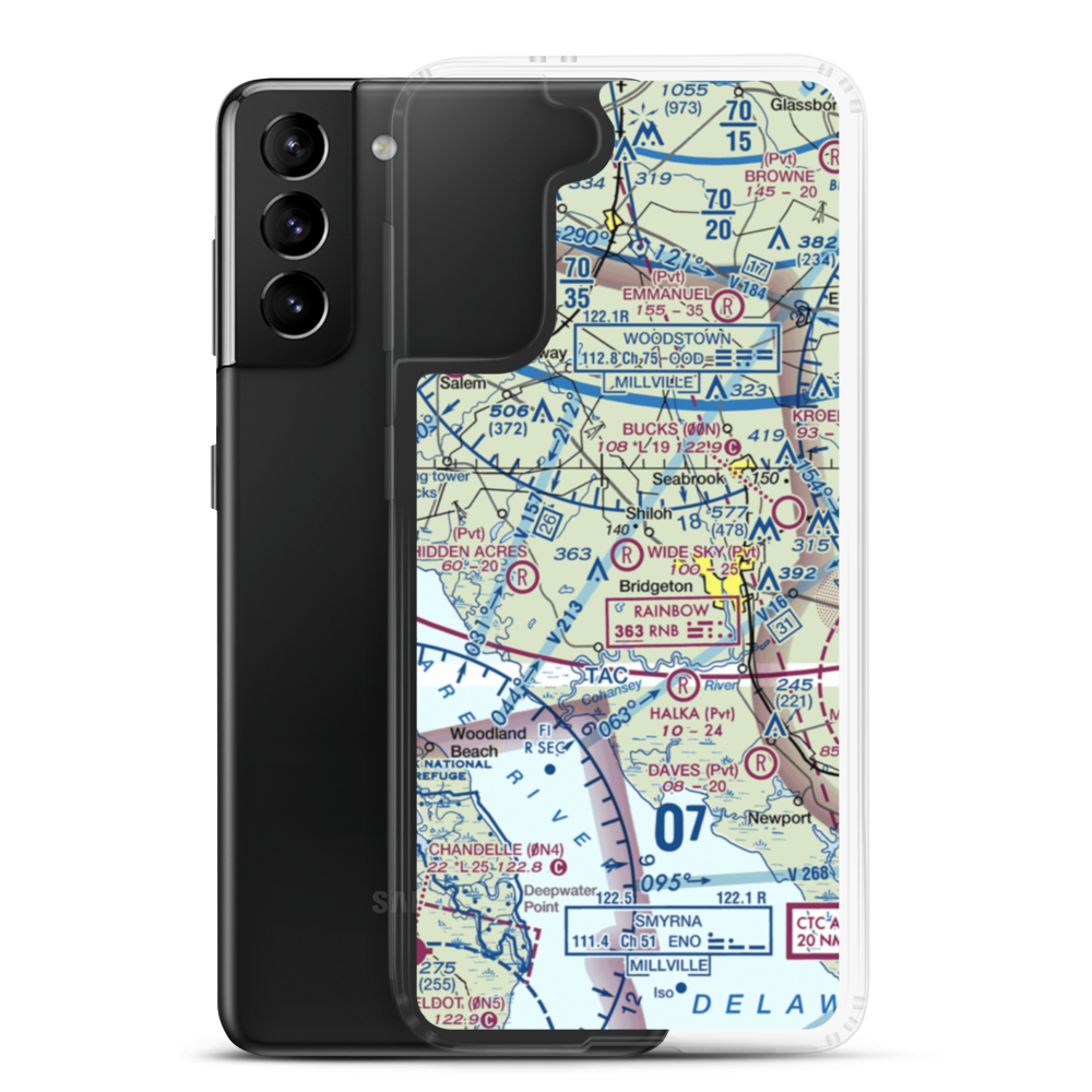 Wide Sky Airpark (JY31) VFR Sectional Samsung Case Samsung Galaxy S21 Plus model shown