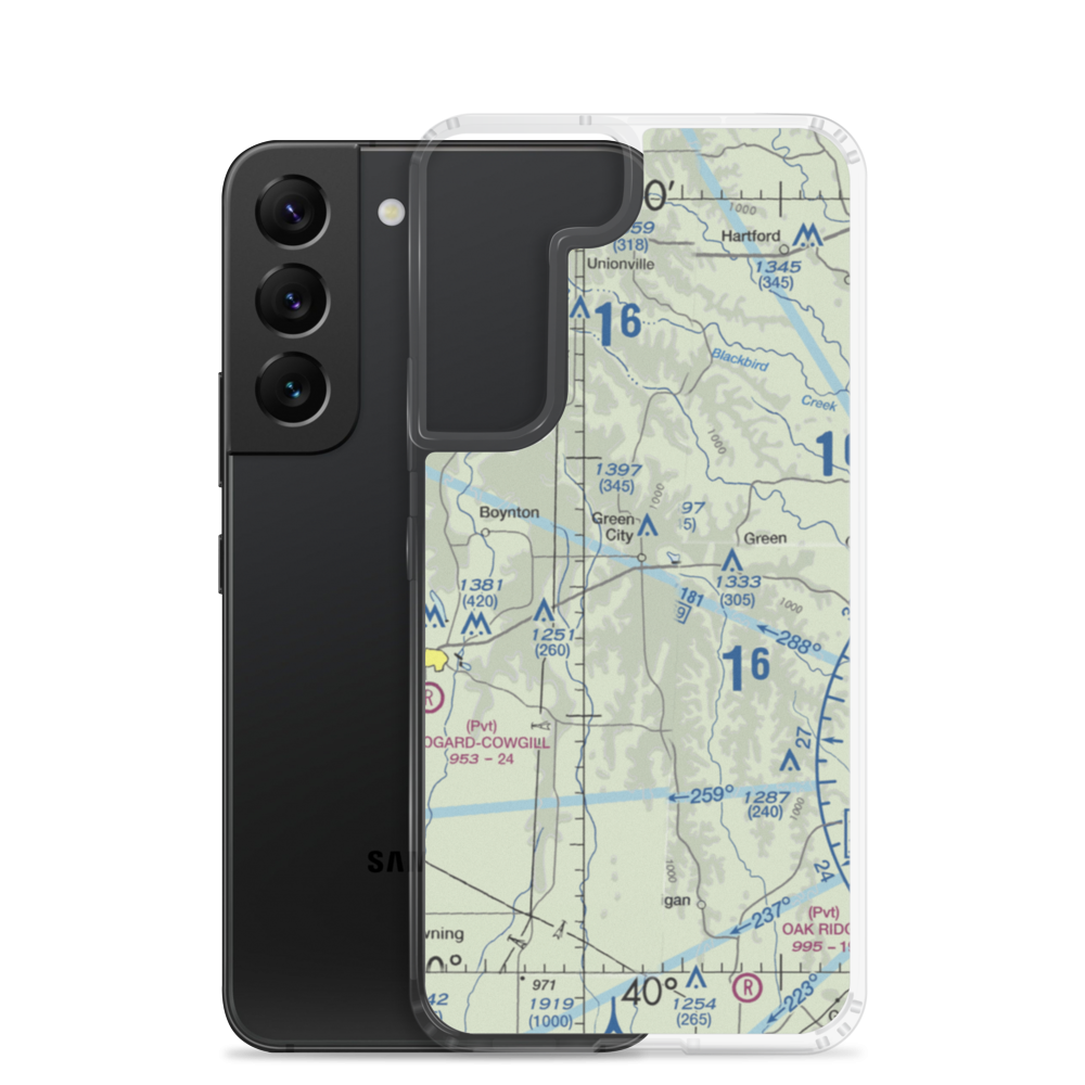 Widmark Airport (MO83) VFR Sectional Samsung Case Samsung Galaxy S22 model shown