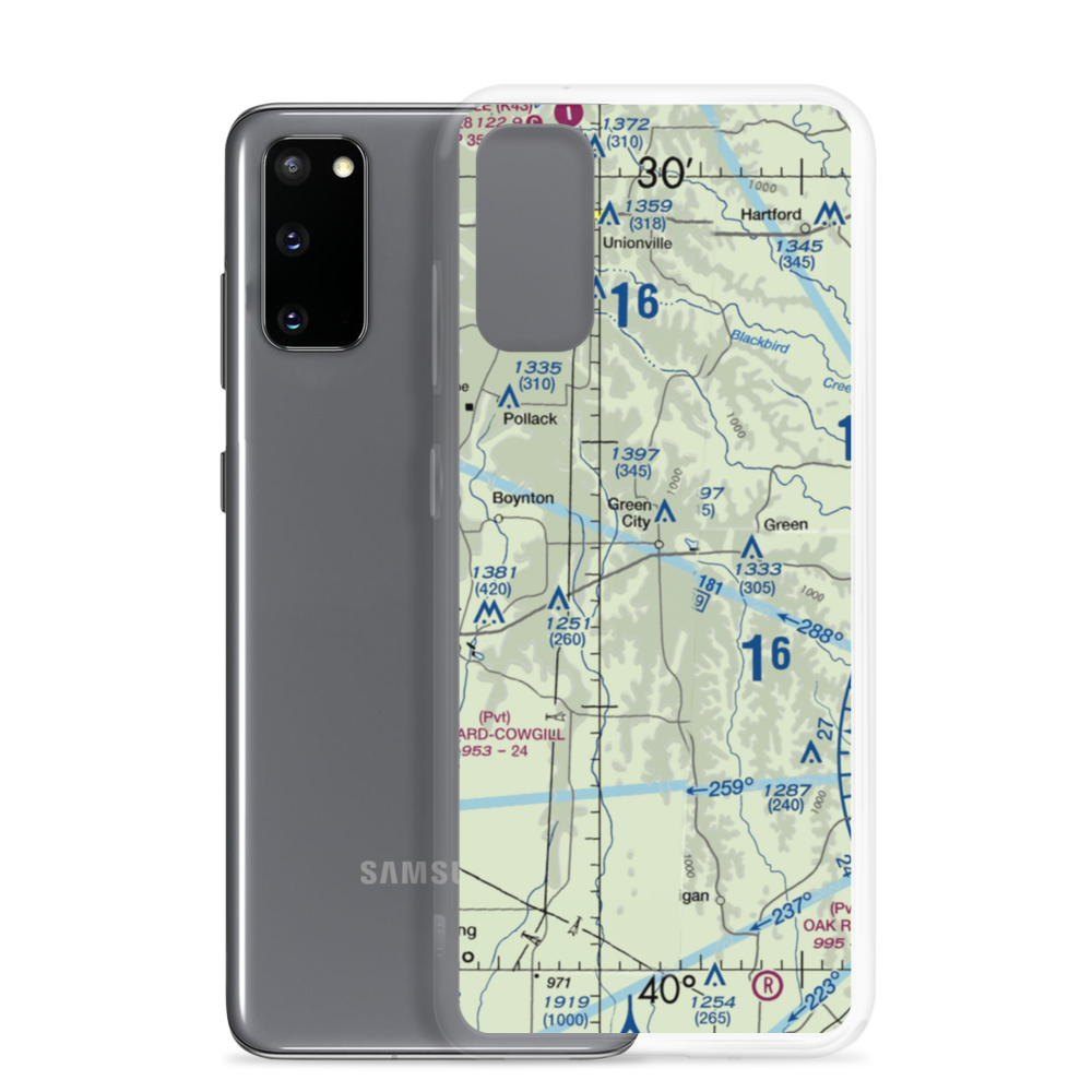Widmark Airport (MO83) VFR Sectional Samsung Case Samsung Galaxy S20 model shown