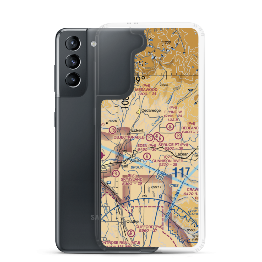Widner Airport (8CO5) VFR Sectional Samsung Case Samsung Galaxy S21 model shown