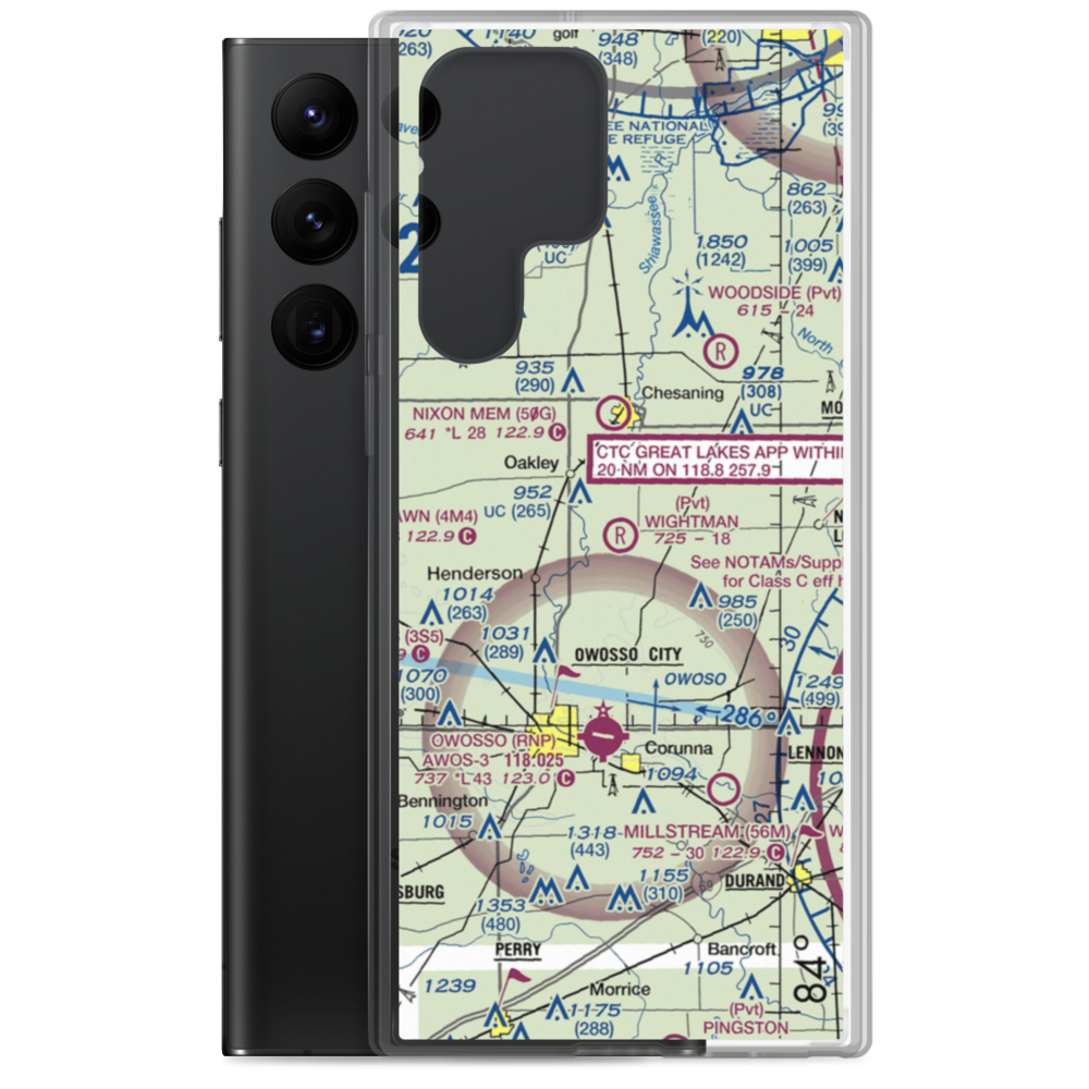 Wightman Airport (7MI6) VFR Sectional Samsung Case Samsung Galaxy S22 Ultra model shown