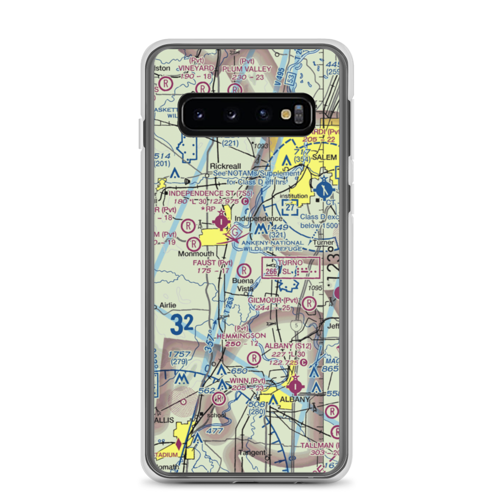 Wigrich Airport (OR85) VFR Sectional Samsung Case Samsung Galaxy S10 model shown