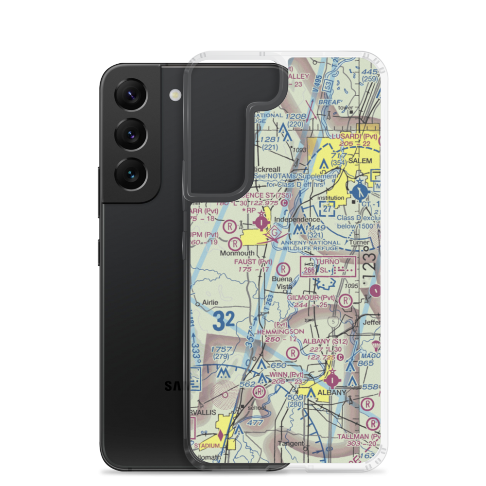 Wigrich Airport (OR85) VFR Sectional Samsung Case Samsung Galaxy S22 model shown