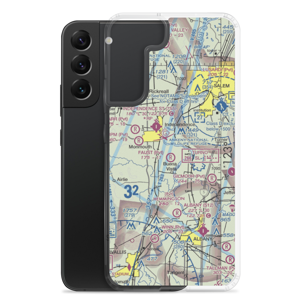 Wigrich Airport (OR85) VFR Sectional Samsung Case Samsung Galaxy S22 Plus model shown