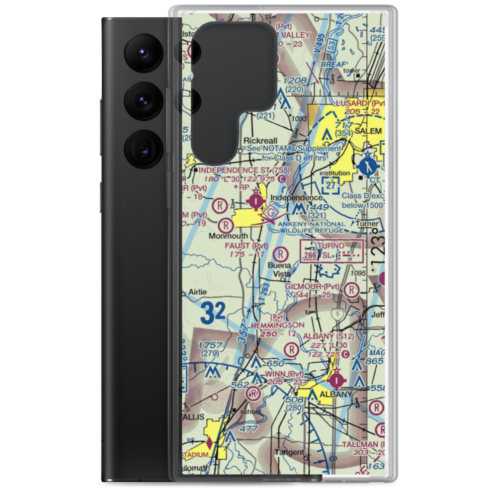 Wigrich Airport (OR85) VFR Sectional Samsung Case Samsung Galaxy S22 Ultra model shown