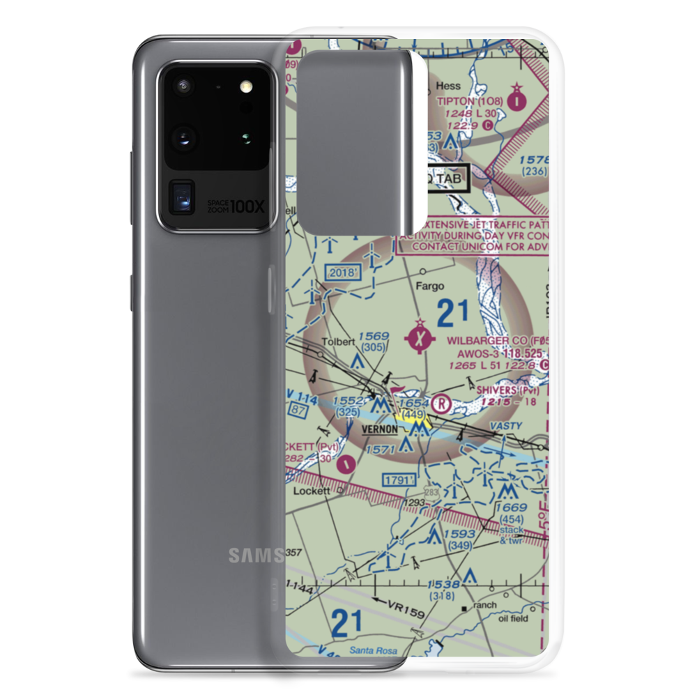 Wilbarger County Airport (F05) VFR Sectional Samsung Case Samsung Galaxy S20 Ultra model shown