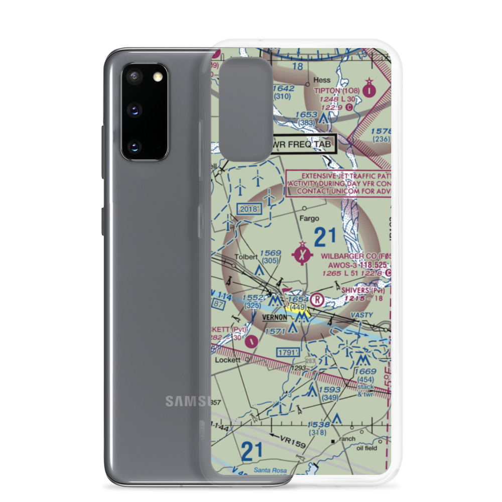 Wilbarger County Airport (F05) VFR Sectional Samsung Case Samsung Galaxy S20 model shown