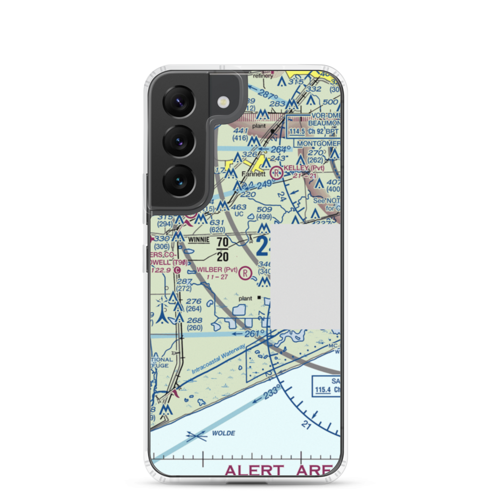 Wilber Farms Airport (5XS3) VFR Sectional Samsung Case Samsung Galaxy S22 model shown