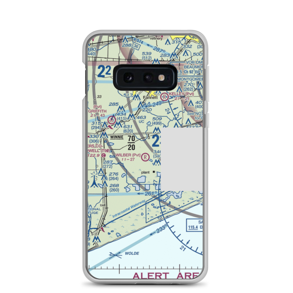 Wilber Farms Airport (5XS3) VFR Sectional Samsung Case Samsung Galaxy S10e model shown
