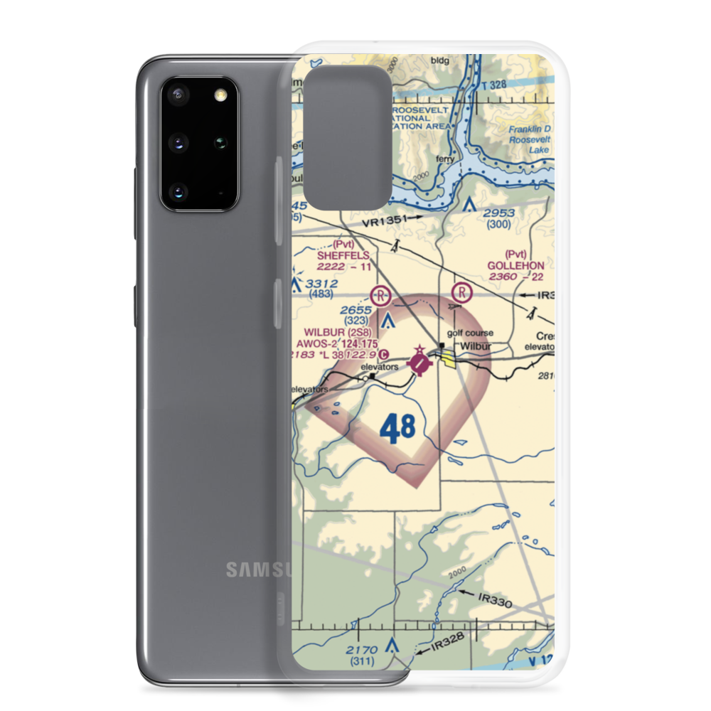 Wilbur Airport (2S8) VFR Sectional Samsung Case Samsung Galaxy S20 Plus model shown