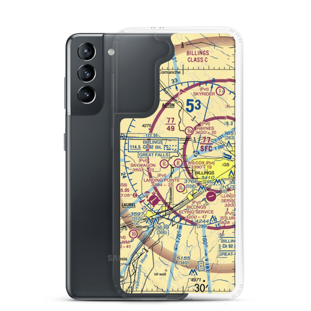 Wilcox Airport (1MT9) VFR Sectional Samsung Case Samsung Galaxy S21 model shown