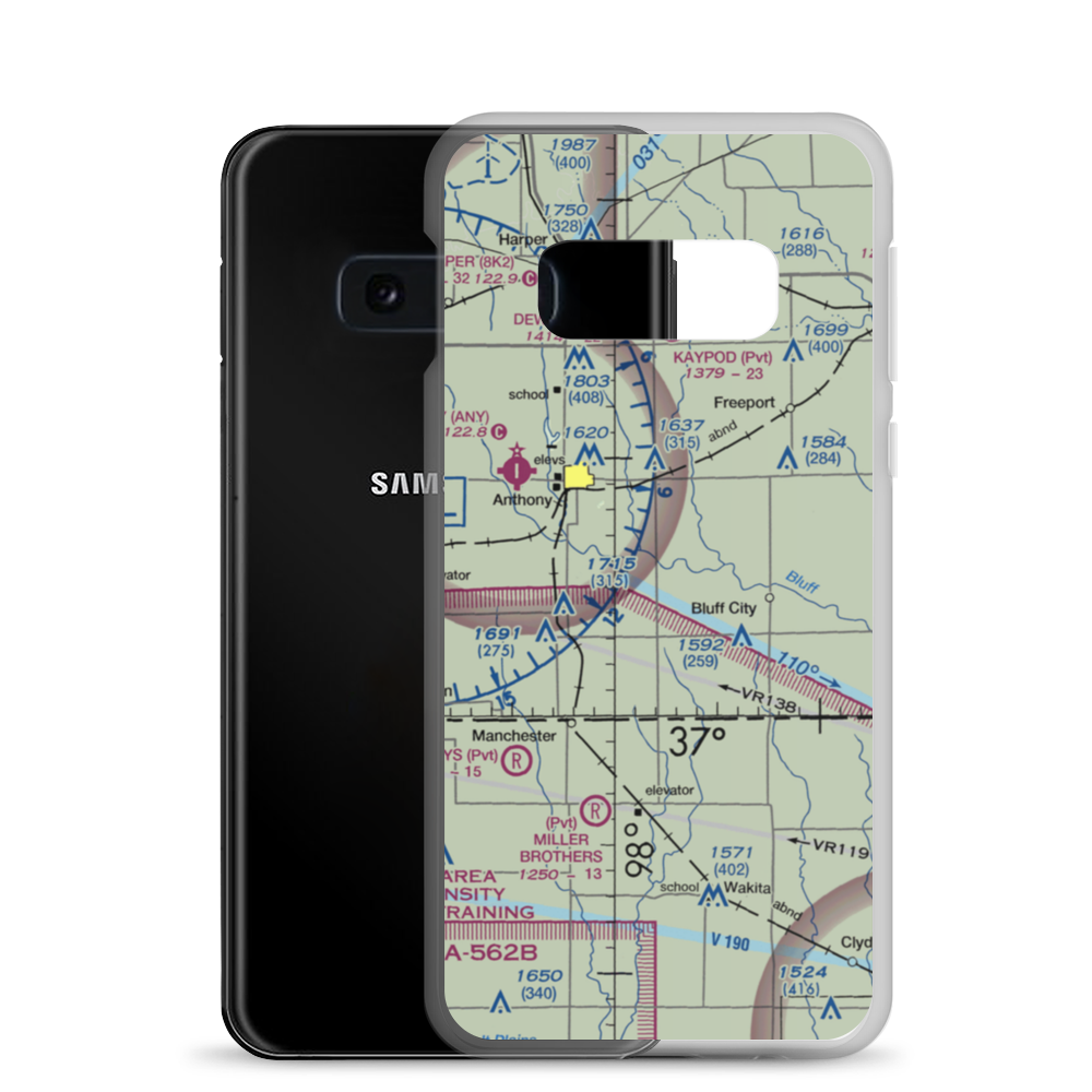 Wilcox Field (7K6) VFR Sectional Samsung Case Samsung Galaxy S10e model shown