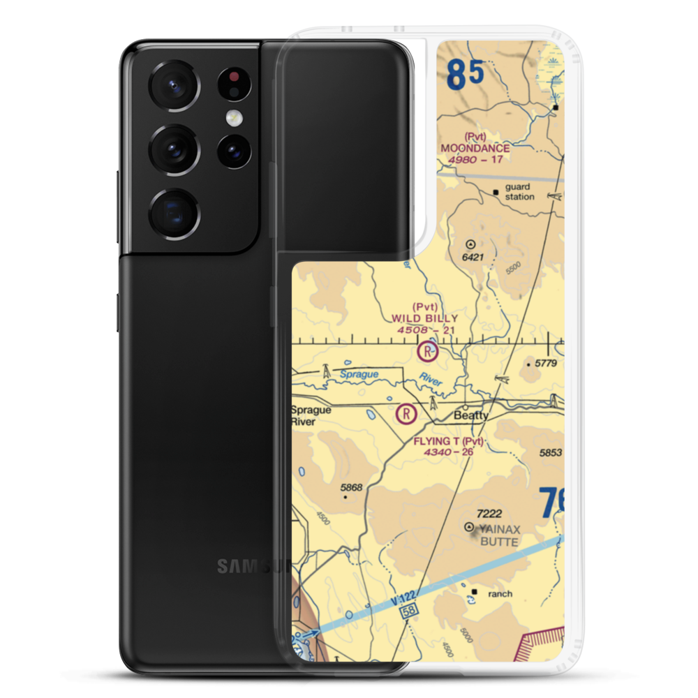 Wild Billy Airport (OR29) VFR Sectional Samsung Case Samsung Galaxy S21 Ultra model shown