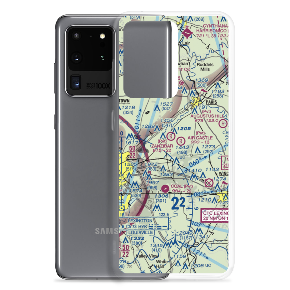 Wild Blue Airport (31KY) VFR Sectional Samsung Case Samsung Galaxy S20 Ultra model shown