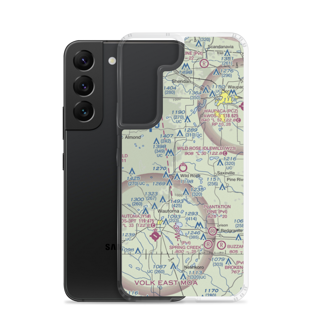 Wild Rose Idlewild Airport (W23) VFR Sectional Samsung Case Samsung Galaxy S22 model shown