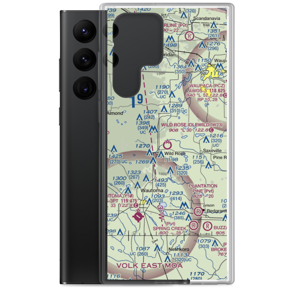 Wild Rose Idlewild Airport (W23) VFR Sectional Samsung Case Samsung Galaxy S22 Ultra model shown