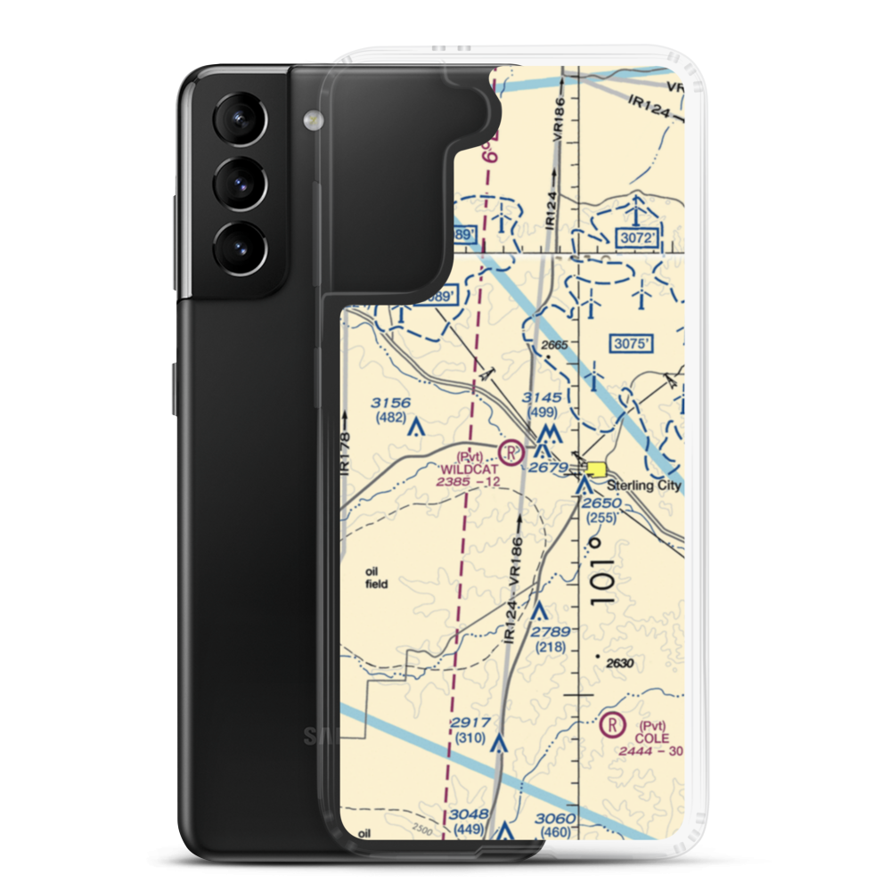 Wildcat Airport (46TE) VFR Sectional Samsung Case Samsung Galaxy S21 Plus model shown