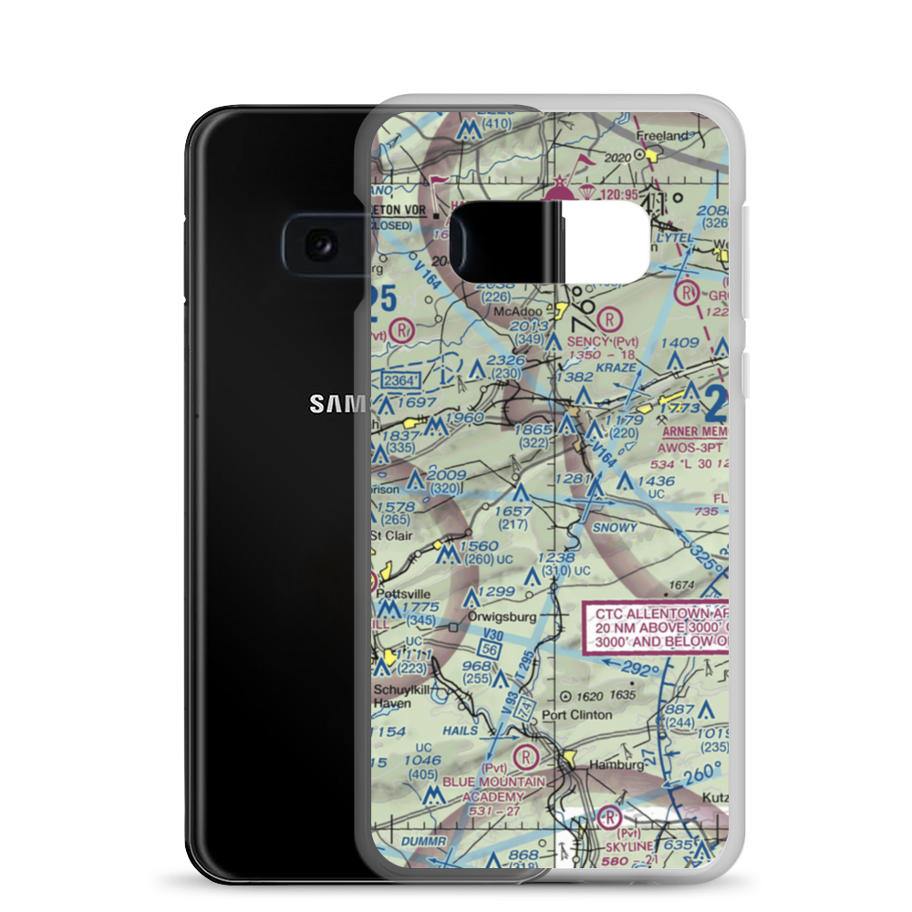 Wildcat Airport (52PA) VFR Sectional Samsung Case Samsung Galaxy S10e model shown