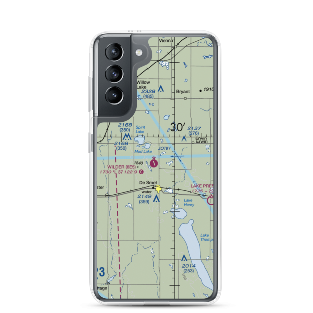 Wilder Airport (6E5) VFR Sectional Samsung Case Samsung Galaxy S21 model shown