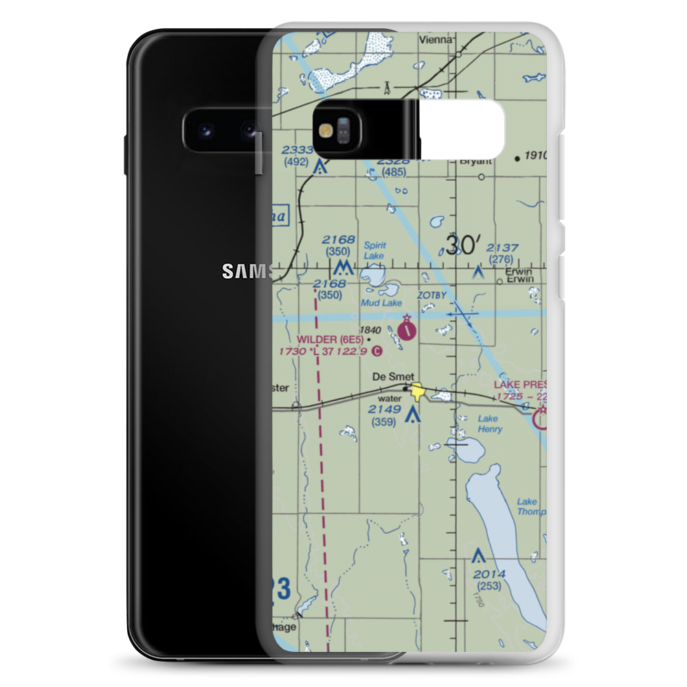 Wilder Airport (6E5) VFR Sectional Samsung Case Samsung Galaxy S10+ model shown