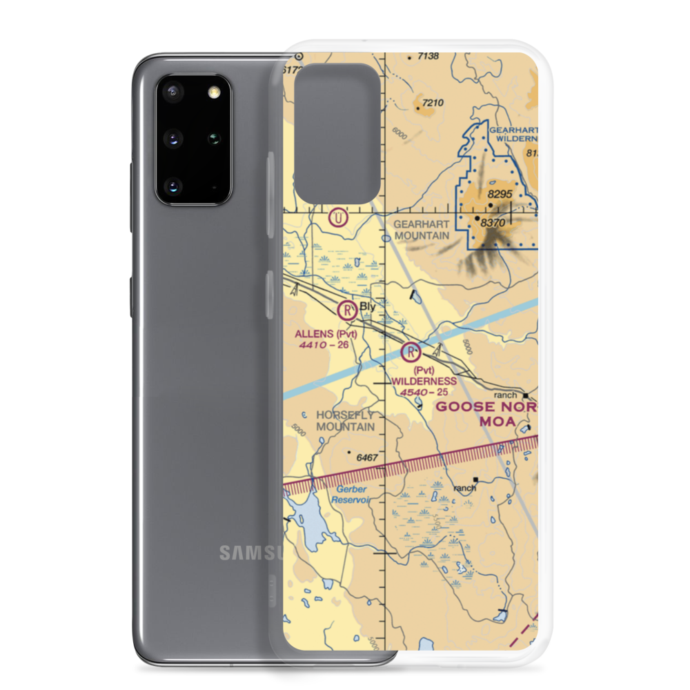 Wilderness Airport (80OR) VFR Sectional Samsung Case Samsung Galaxy S20 Plus model shown