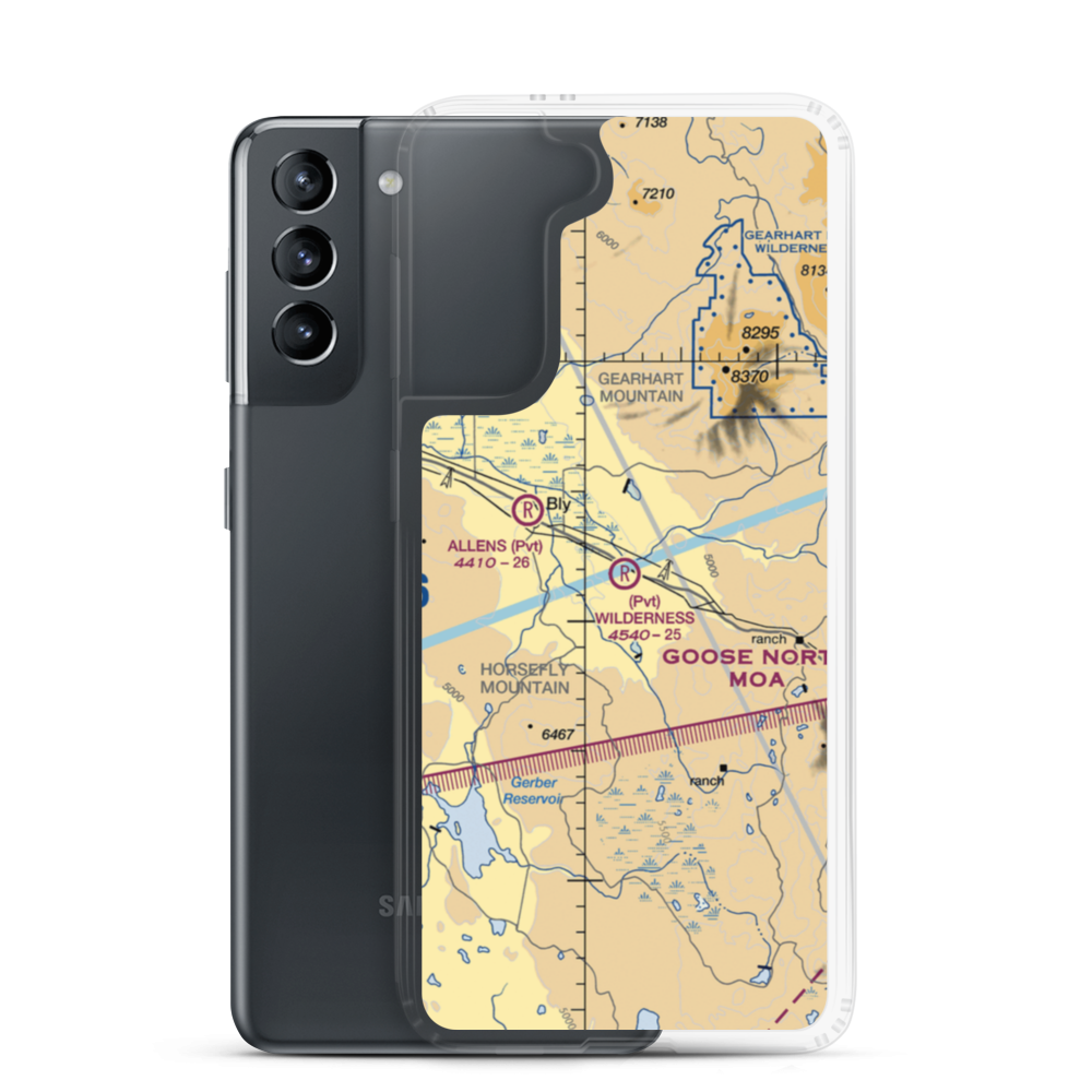 Wilderness Airport (80OR) VFR Sectional Samsung Case Samsung Galaxy S21 model shown