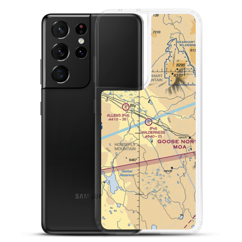 Wilderness Airport (80OR) VFR Sectional Samsung Case Samsung Galaxy S21 Ultra model shown