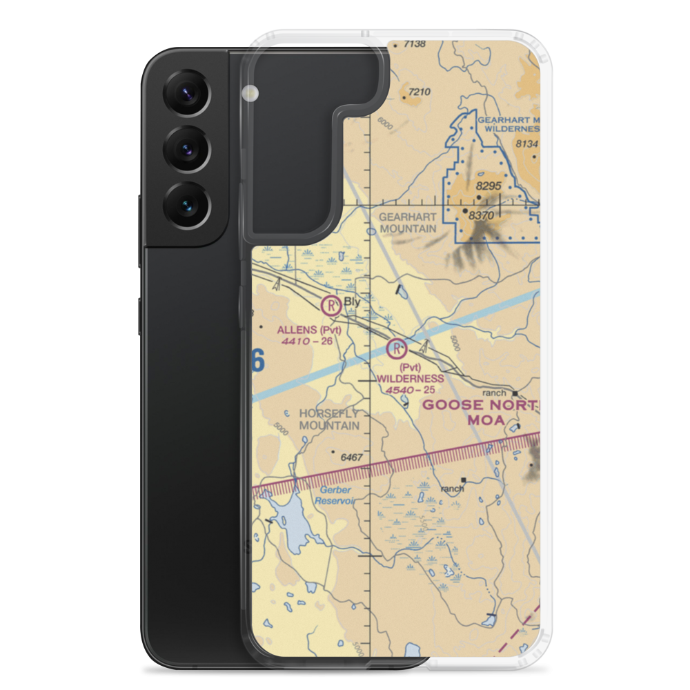 Wilderness Airport (80OR) VFR Sectional Samsung Case Samsung Galaxy S22 Plus model shown