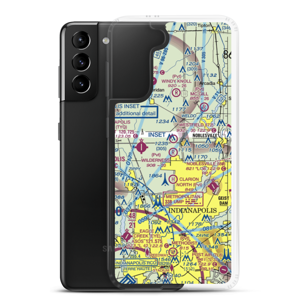 Wilderness Field (IN60) VFR Sectional Samsung Case Samsung Galaxy S21 Plus model shown