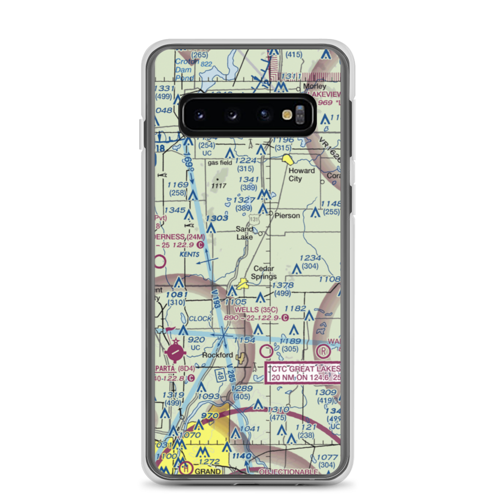 Wilds Field (5MI1) VFR Sectional Samsung Case Samsung Galaxy S10 model shown