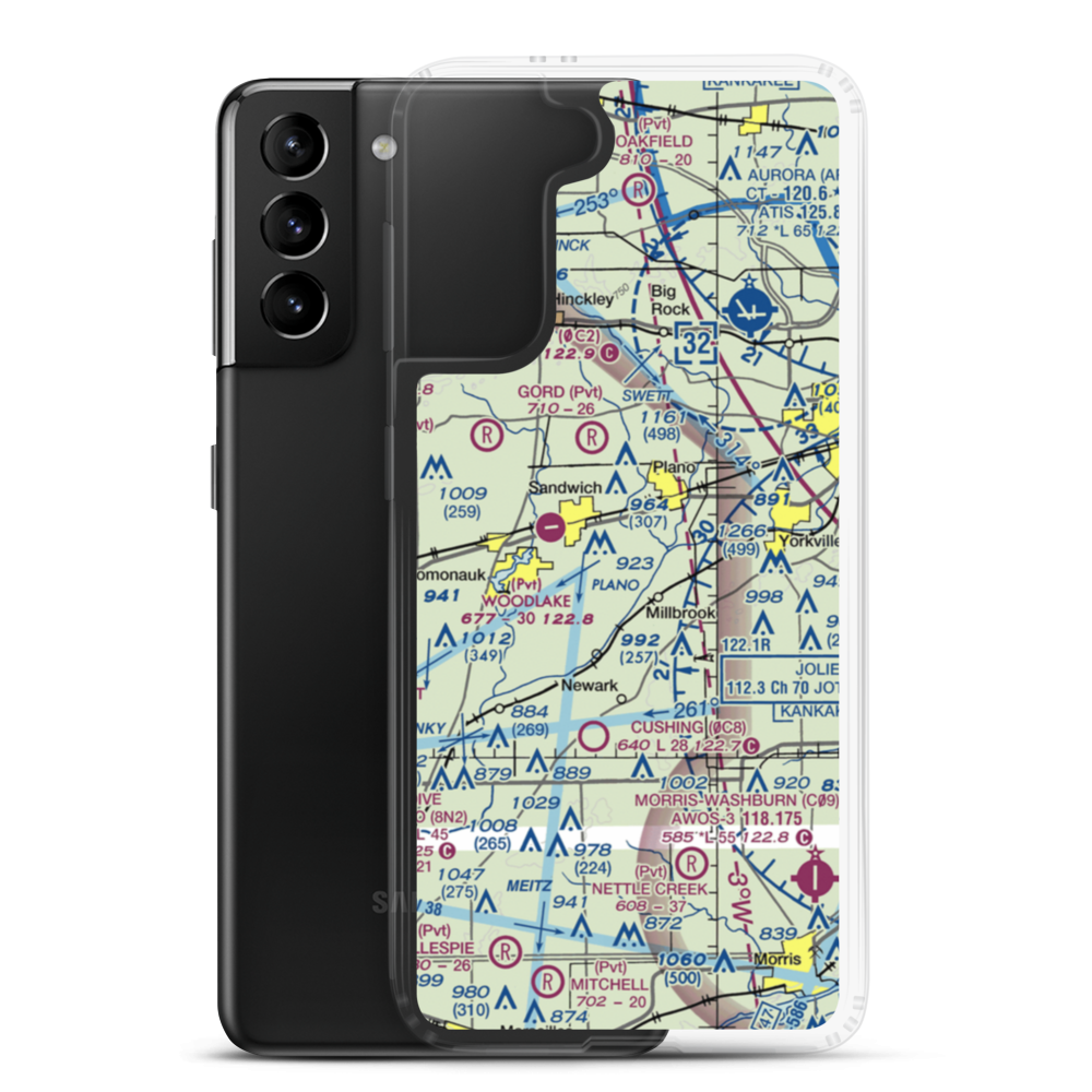 Wiley Updike Airport (72IS) VFR Sectional Samsung Case Samsung Galaxy S21 Plus model shown