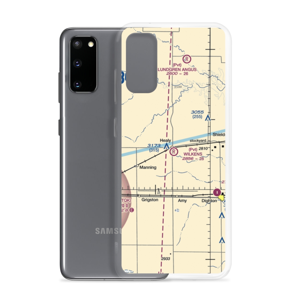 Wilkens Airport (32KS) VFR Sectional Samsung Case Samsung Galaxy S20 model shown