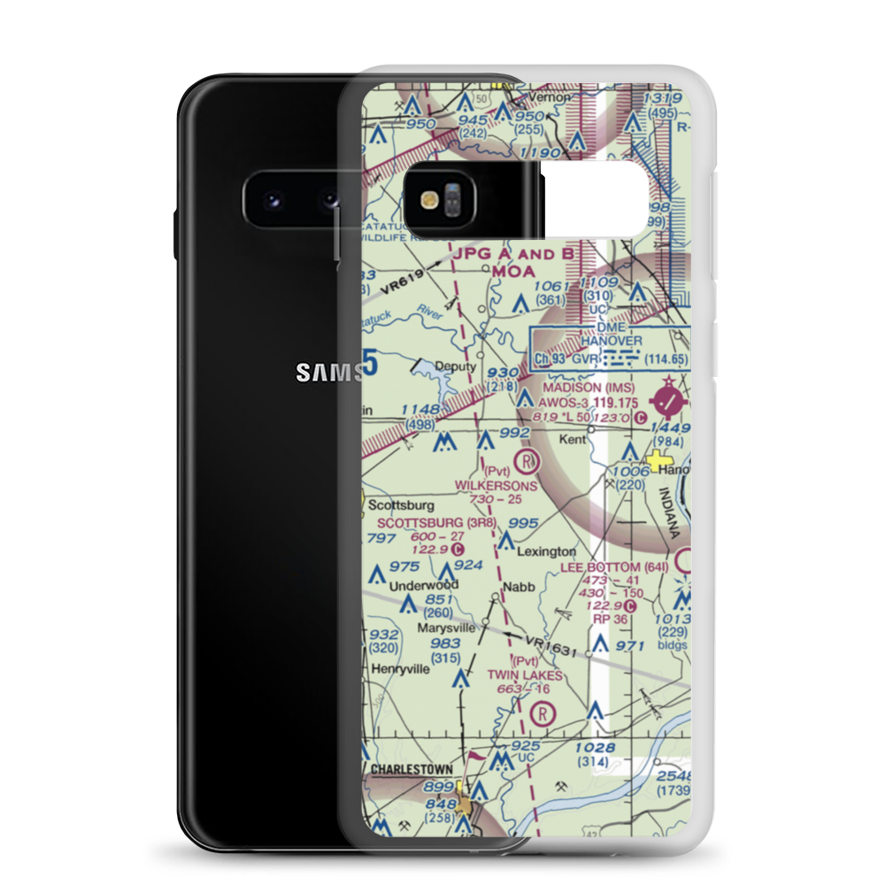 Wilkerson's Airport (61IN) VFR Sectional Samsung Case Samsung Galaxy S10 model shown