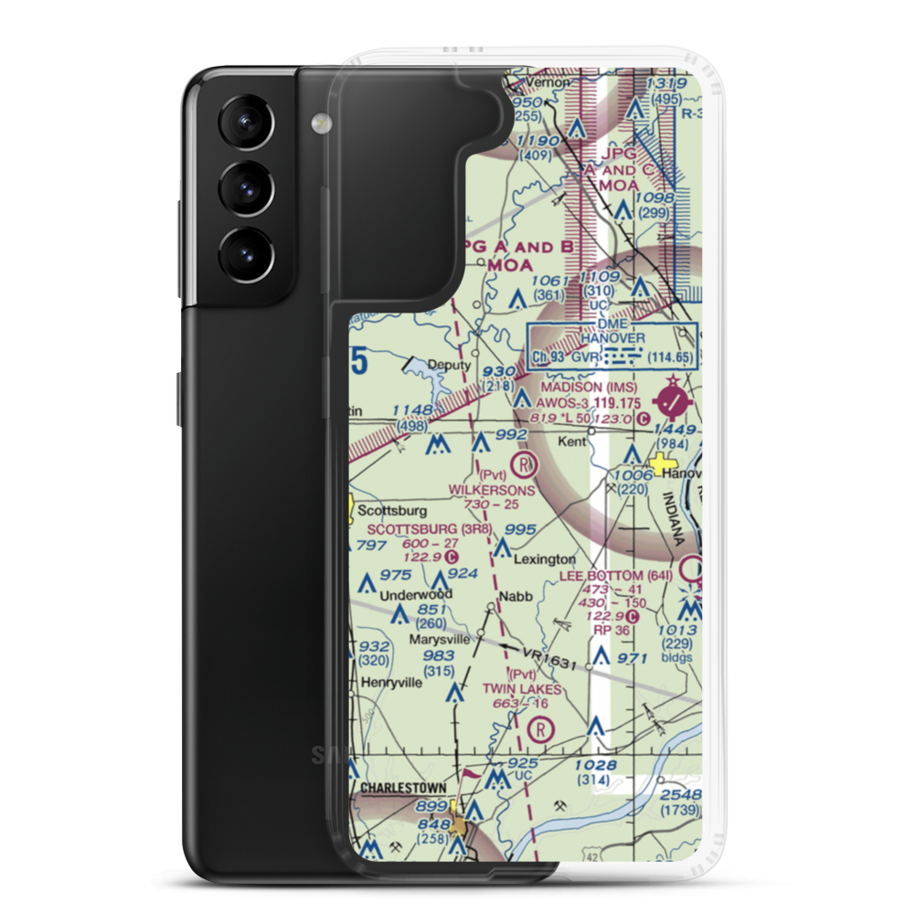 Wilkerson's Airport (61IN) VFR Sectional Samsung Case Samsung Galaxy S21 Plus model shown