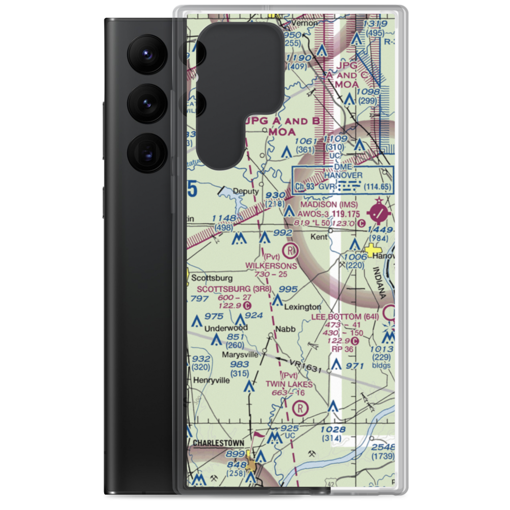 Wilkerson's Airport (61IN) VFR Sectional Samsung Case Samsung Galaxy S22 Ultra model shown