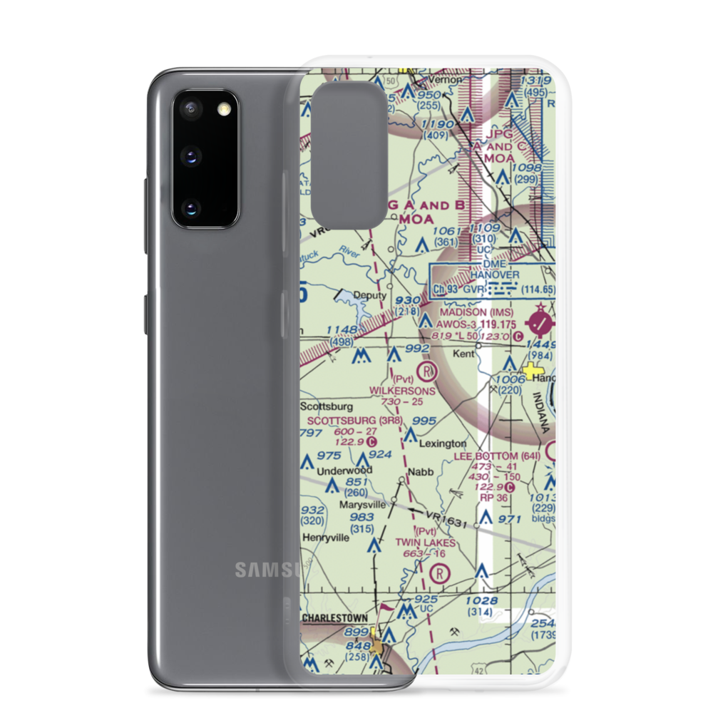 Wilkerson's Airport (61IN) VFR Sectional Samsung Case Samsung Galaxy S20 model shown