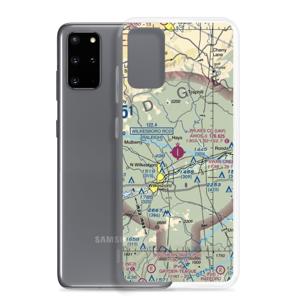 Wilkes County Airport (UKF) VFR Sectional Samsung Case Samsung Galaxy S20 Plus model shown