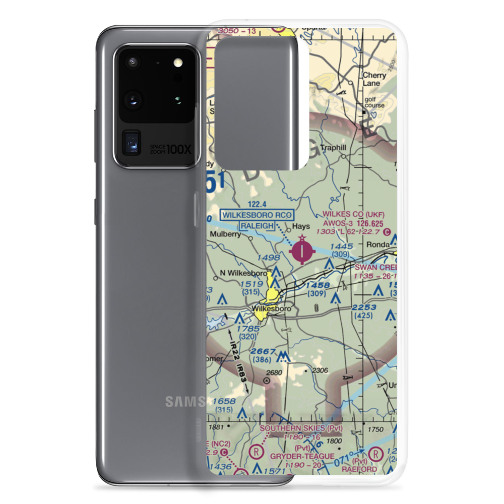 Wilkes County Airport (UKF) VFR Sectional Samsung Case Samsung Galaxy S20 Ultra model shown