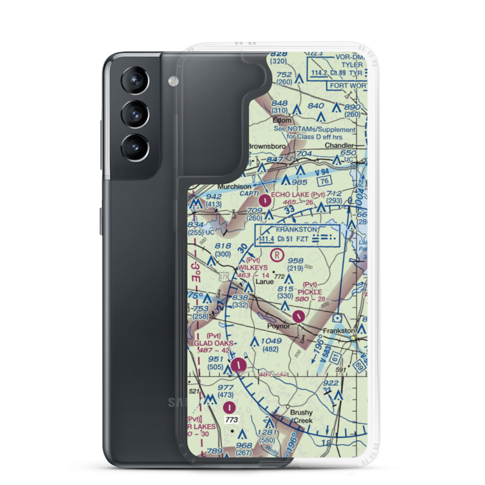 Wilkeys Airport (TA50) VFR Sectional Samsung Case Samsung Galaxy S21 model shown