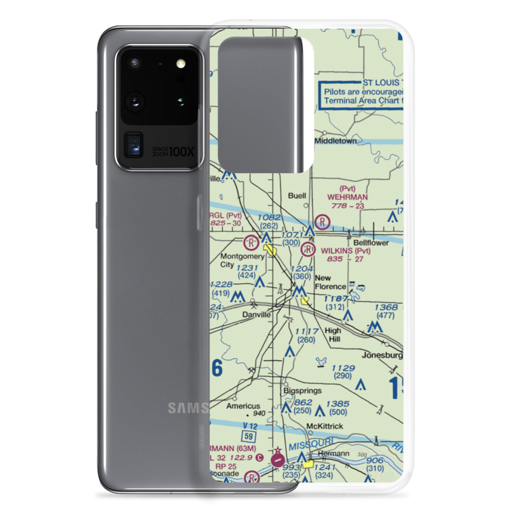 Wilkins Airport (MO43) VFR Sectional Samsung Case Samsung Galaxy S20 Ultra model shown