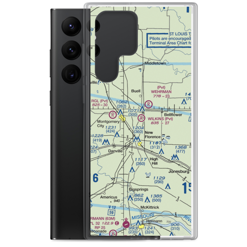 Wilkins Airport (MO43) VFR Sectional Samsung Case Samsung Galaxy S22 Ultra model shown