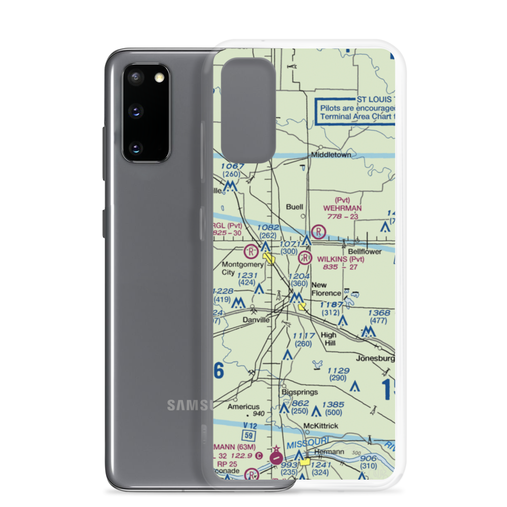 Wilkins Airport (MO43) VFR Sectional Samsung Case Samsung Galaxy S20 model shown