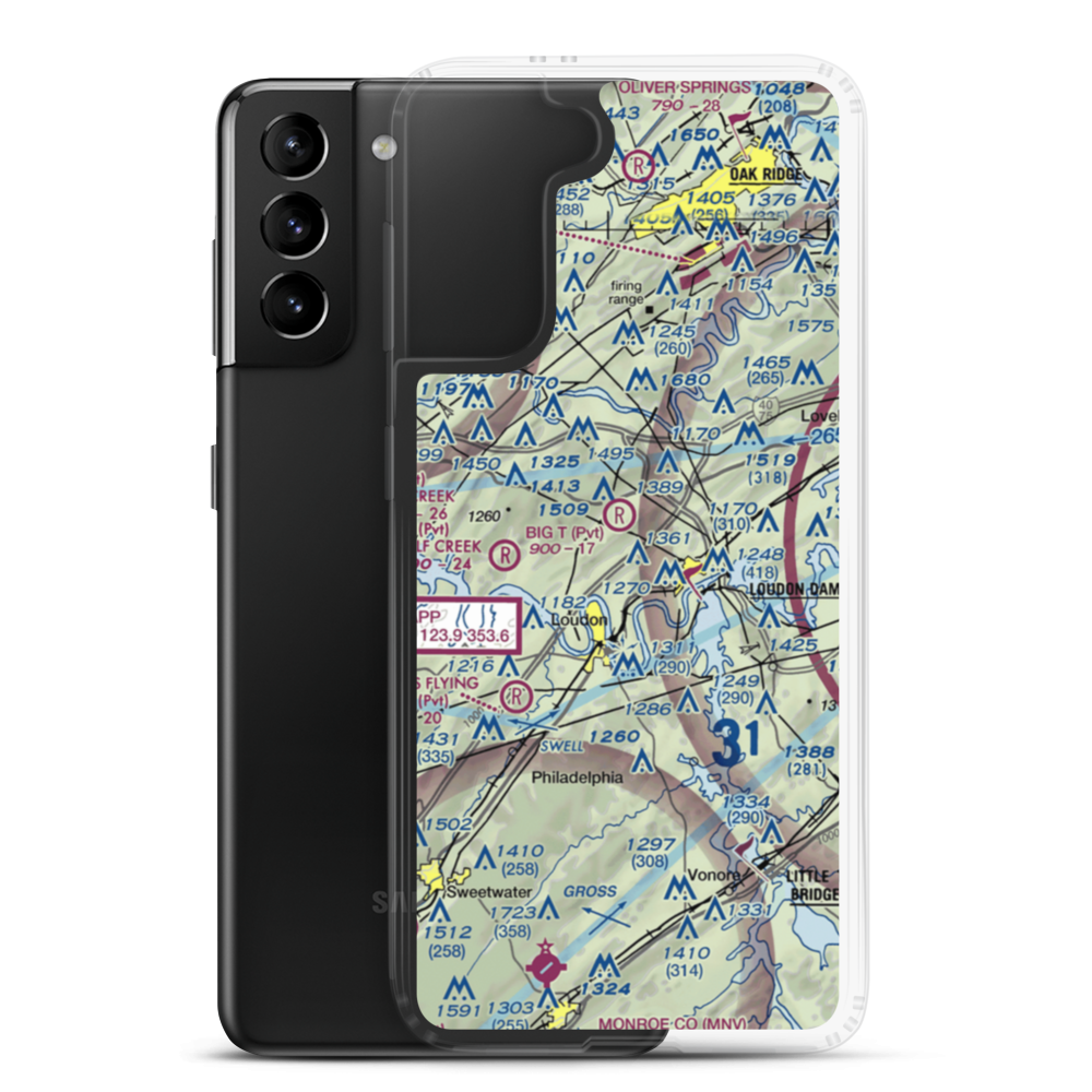 Will A Hildreth Farm Airport (TN74) VFR Sectional Samsung Case Samsung Galaxy S21 Plus model shown
