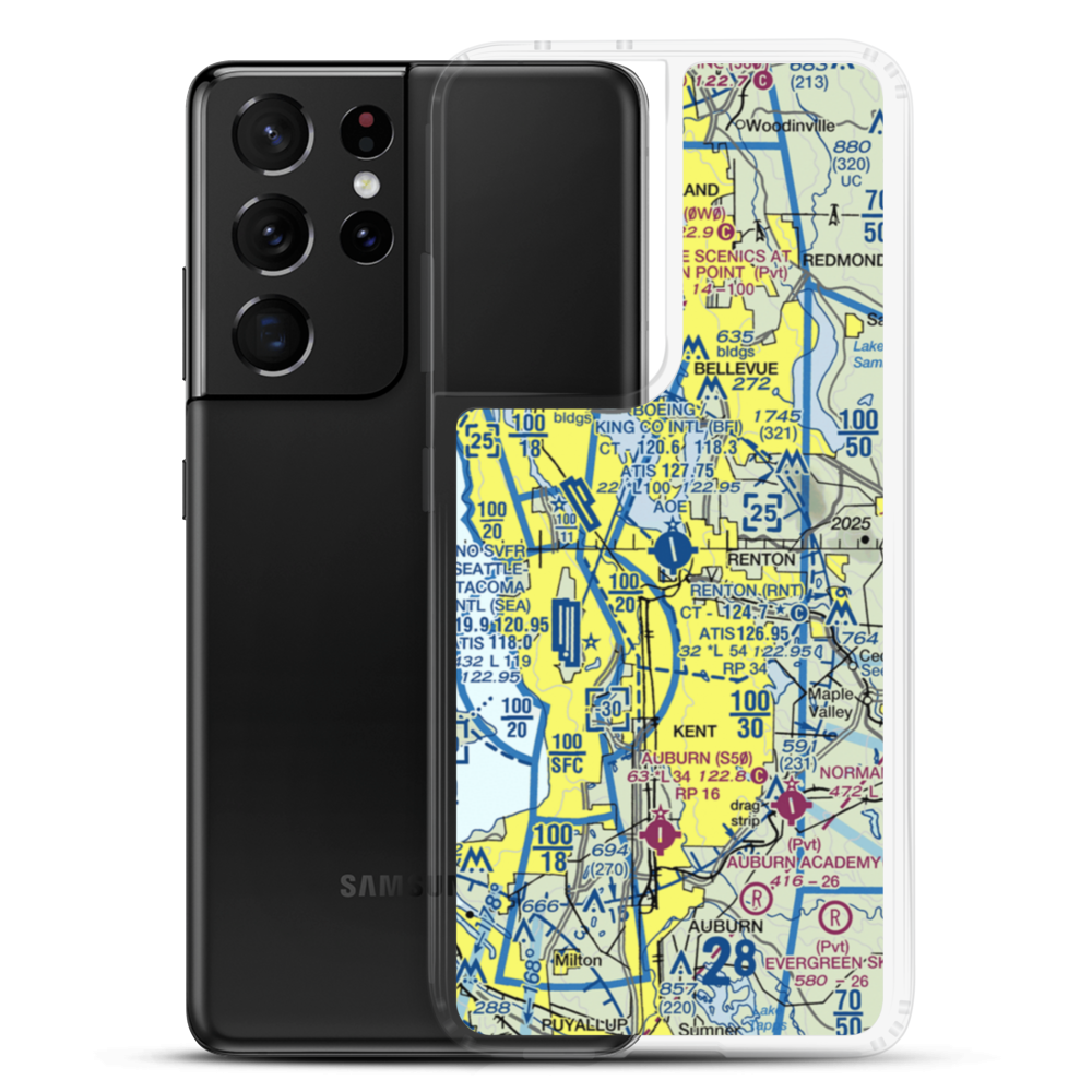 Will Rogers Wiley Post Memorial Seaplane Base (W36) VFR Sectional Samsung Case Samsung Galaxy S21 Ultra model shown