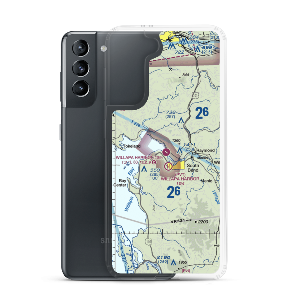 Willapa Harbor Airport (2S9) VFR Sectional Samsung Case Samsung Galaxy S21 model shown